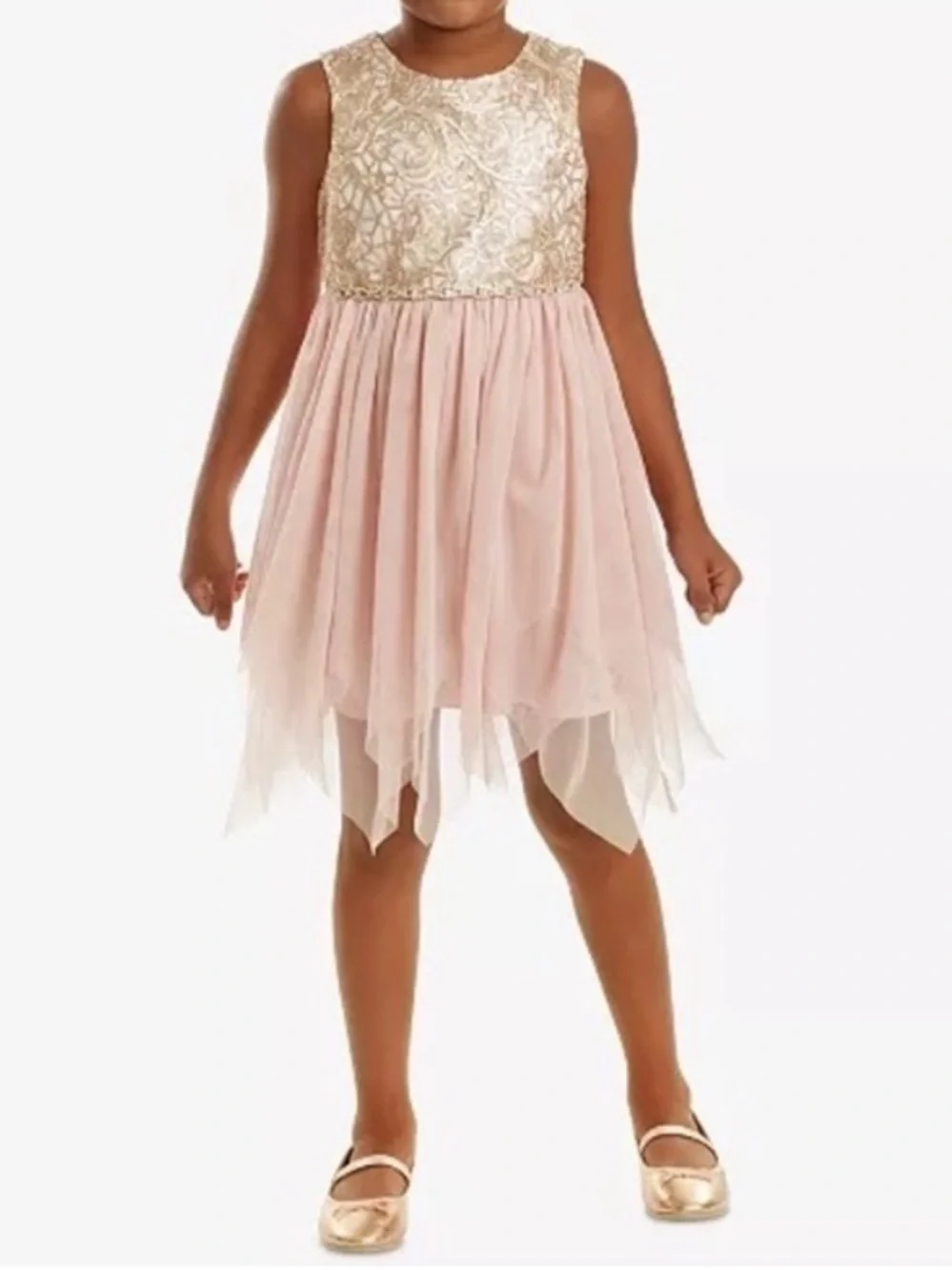 SALE 🛍️ Pink & gold Rare Editions festive formal dress Kids size 5